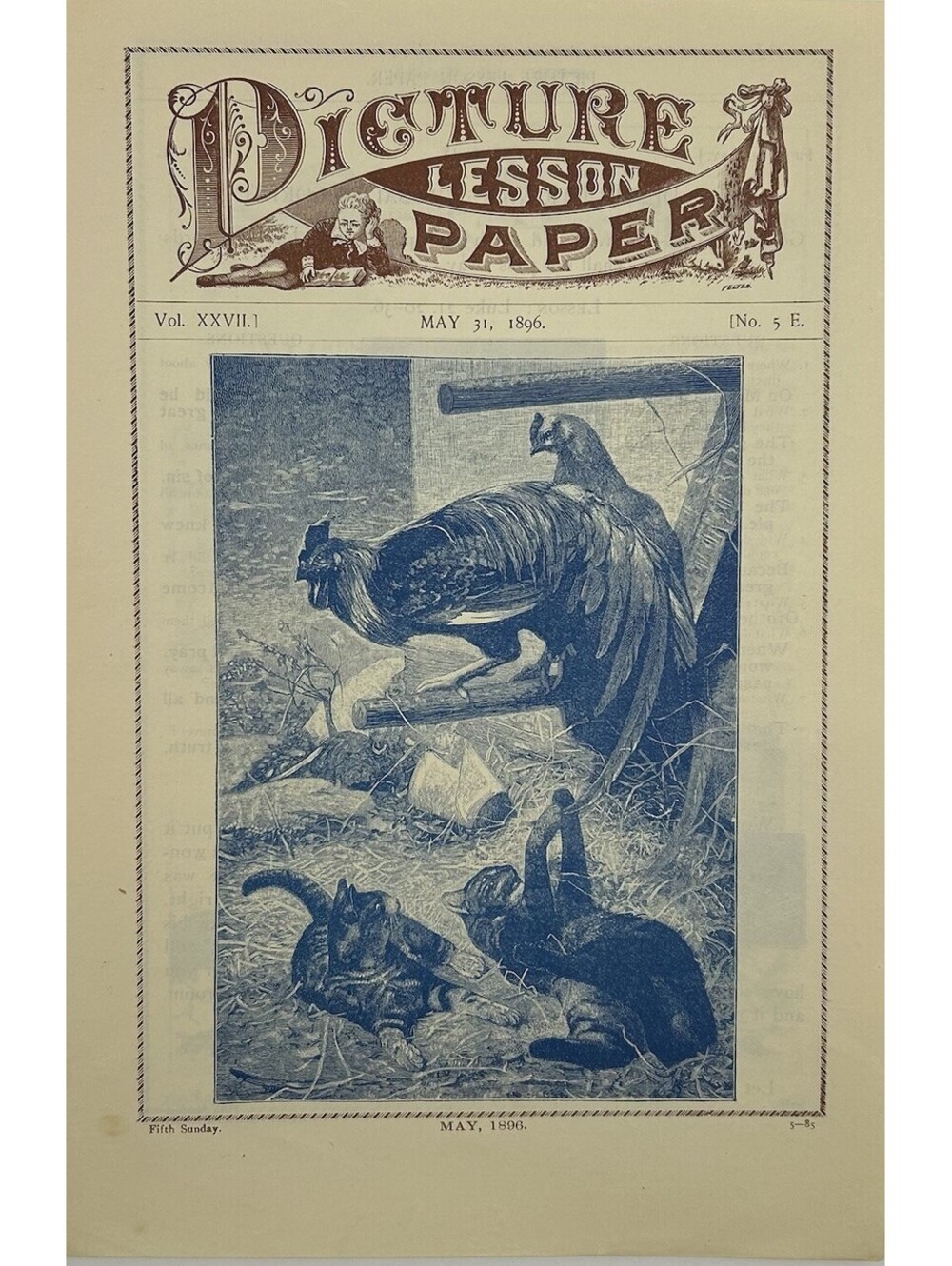 1896 Picture Lesson Paper Antique Sunday School Illustrated Ephemera May 31  C16